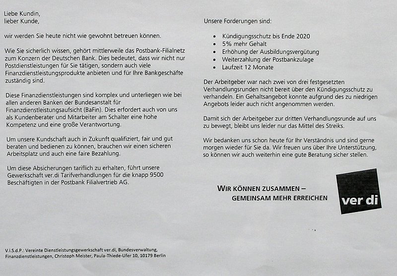 Bild: Heute wird gestreikt