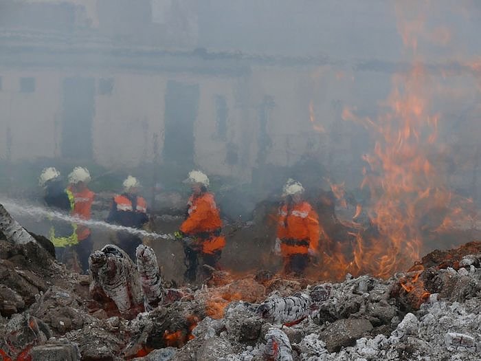 Bild: Feuer bei Schweinen