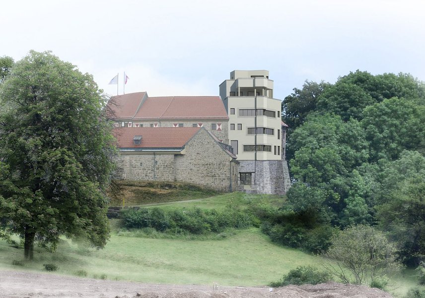 Bild: K&uuml;nftiger Aussichtsturm der Burg Scharfenstein