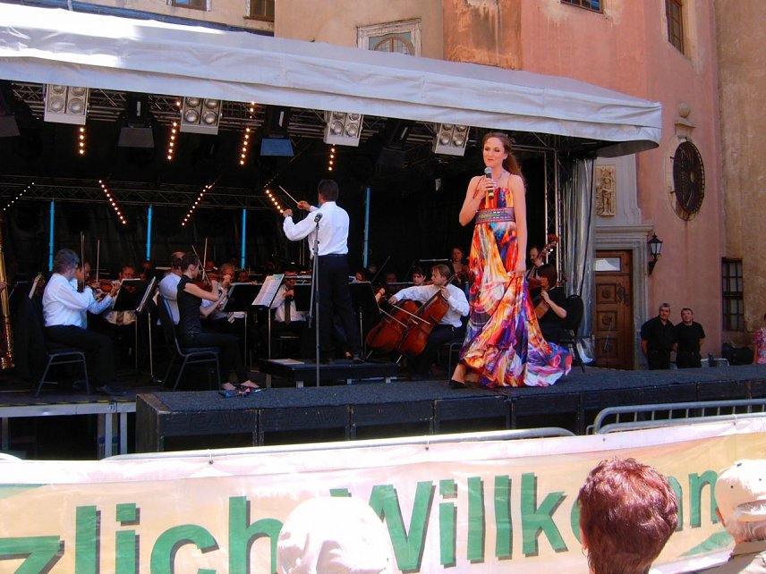 Bild: Das Loh-Orchester Sondershausen beim Residenzfest 2014 im Schlosshof Sondershausen