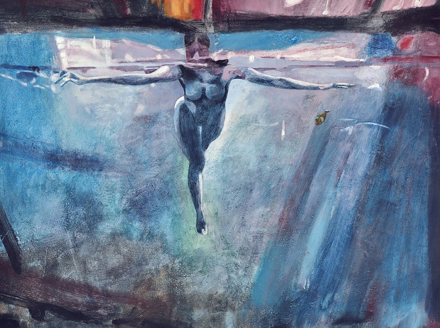 Bild: "Traumwassertanz" - insgesamt 60 Werke des Nordh&auml;user K&uuml;nstlers J&uuml;rgen Rennebach sind derzeit im Schlossmuseum Sonderhausen zu sehen