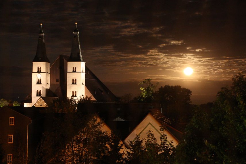 Bild: Monduntergang mit Nordh&auml;user Dom, Sonntag 5:45