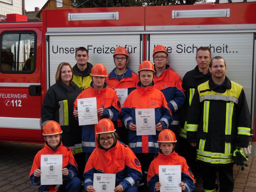 Bild: Der Trebraer Feuerwehrnachwuchs stellte sein Fachwissen unter Beweis