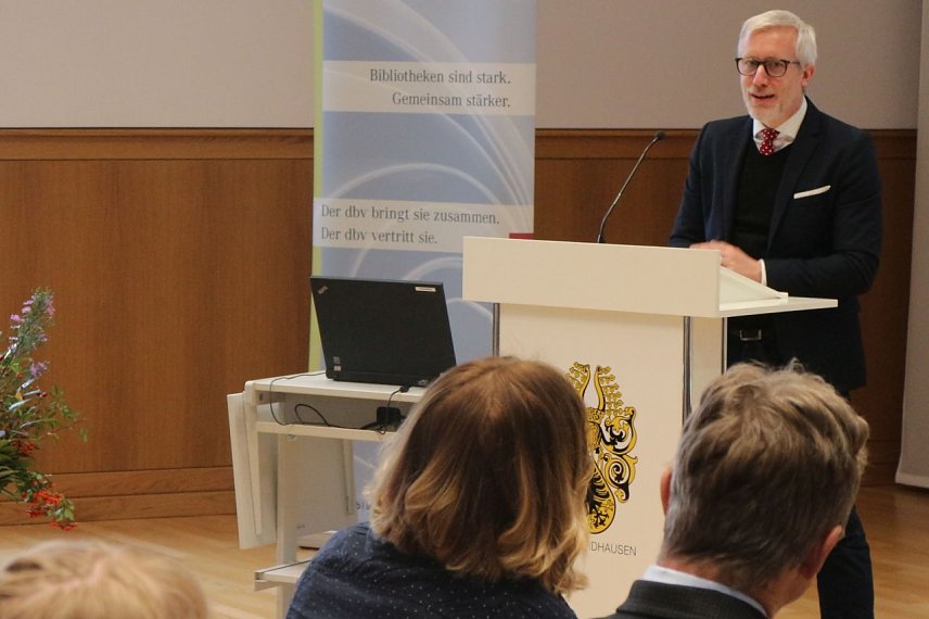 Bild: Zum 21. Th&uuml;ringer Bibliothekstag sprach auch Kulturminister Prof. Dr. Benjamin-Immanuel Hoff