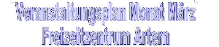 Bild: Monatsplan des Freizeitzentrum