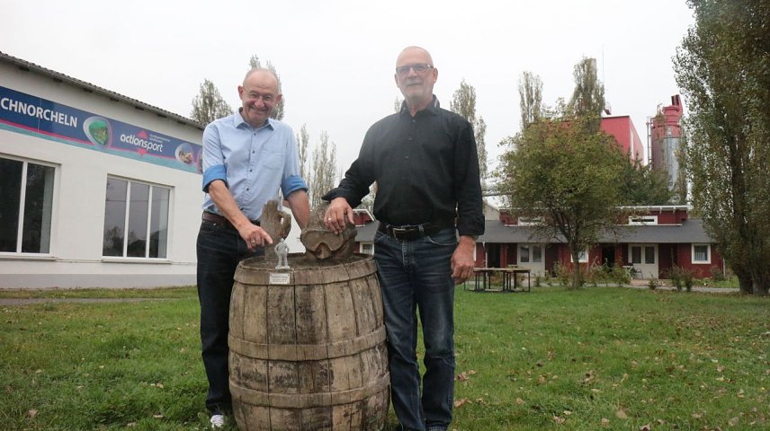 Bild: Arno Mester und Wolfgang Tr&ouml;ger - die erste Figur soll noch dieses Jahr entstehen