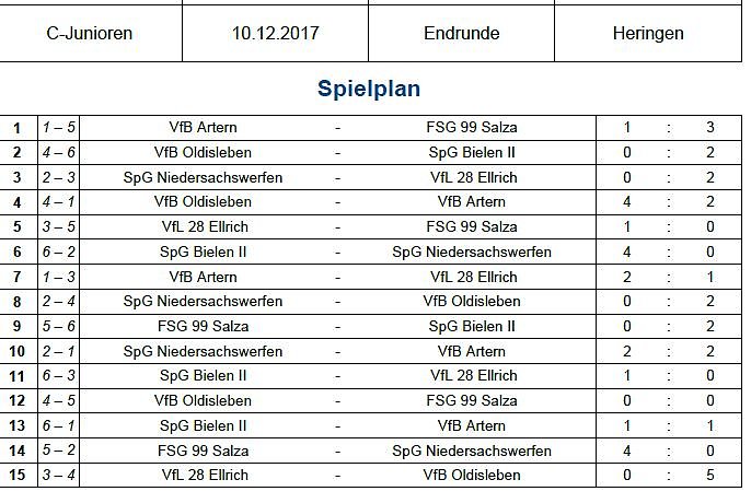 Bild: C-Junioren ermittelten Hallenmeister