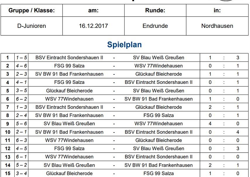 Bild: SV BW Greu&szlig;en Hallenkreismeister der D-Junioren