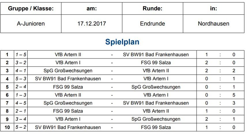 Bild: VfB Artern Hallenkreismeister der A-Junioren