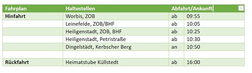 Bild: Fahrplan
