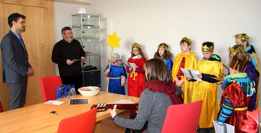 Bild: Sternsinger zu Gast im Nordh&auml;user Rathaus