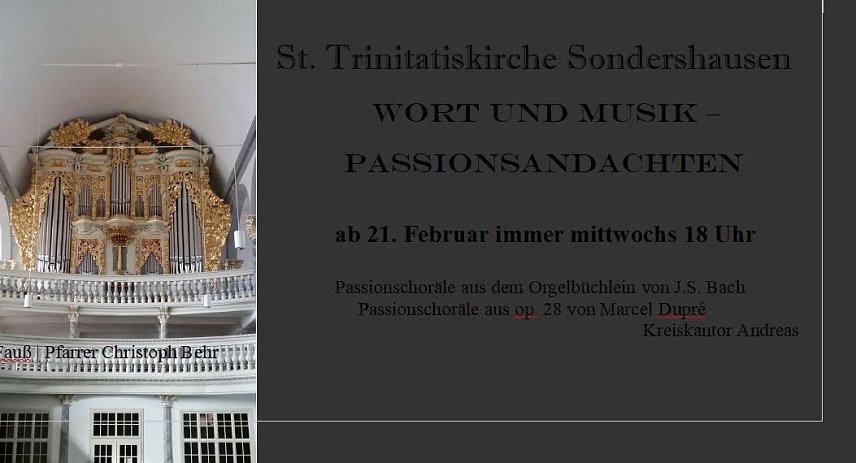 Bild: Einladung zu musikalischen Passionsandachten