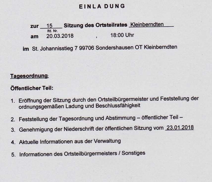 Bild: Ortsteilratssitzungen und Einwohnerversammlung