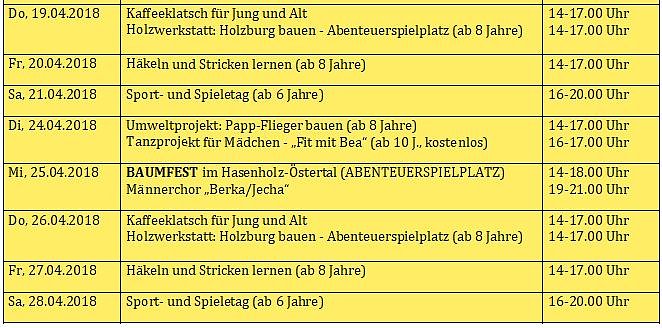 Bild: Was ist im April und den Osterferien los?