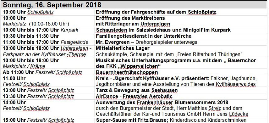 Bild: Programm zum Frankenh&auml;user Bauernmarkt