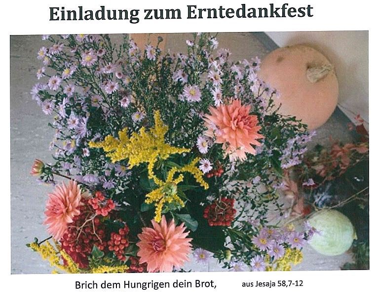 Bild: Einladung zum Erntedankfest