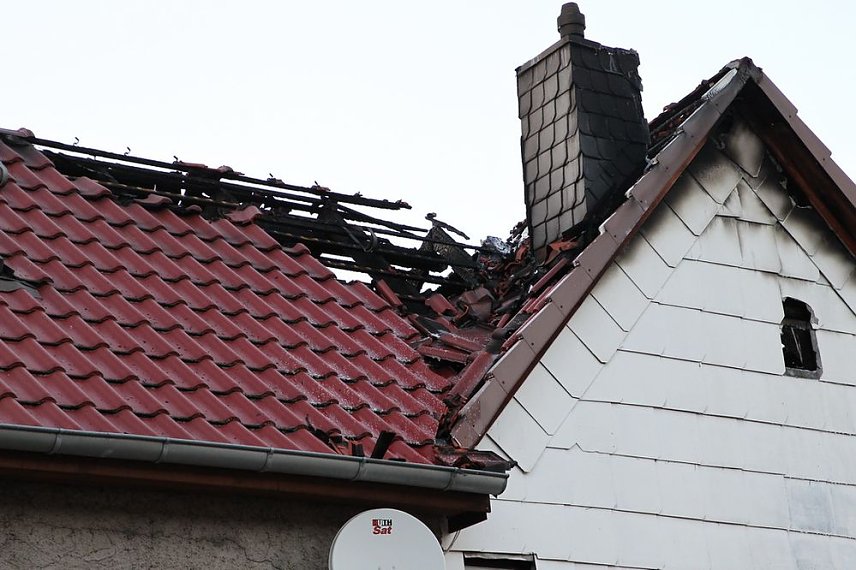 Bild: Dachstuhlbrand in Sondershausen Bebra