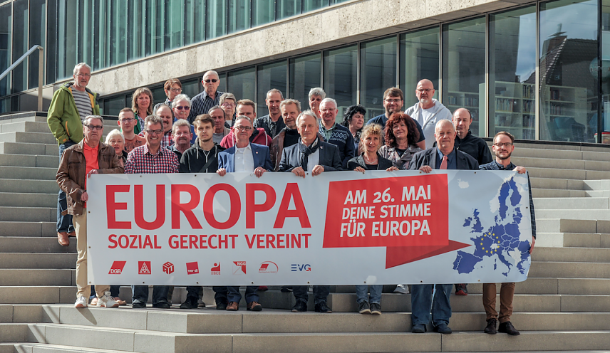 Bild: Gewerkschaften werben f&uuml;r die Europawahl
