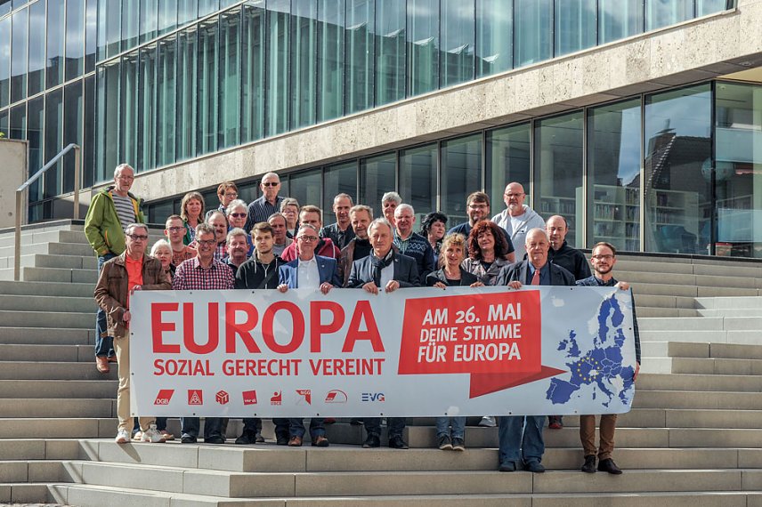Bild: Nordth&uuml;ringer Gewerkschaften werben f&uuml;r Europawahl