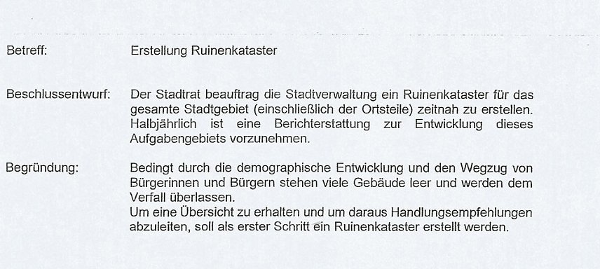 Bild: Ruinenkataster und mehr