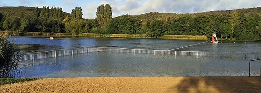 Bild: Letztes Abbaden am Bebraer Teich