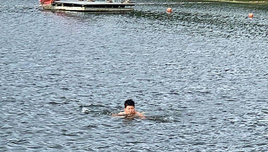 Bild: Letztes Abbaden am Bebraer Teich
