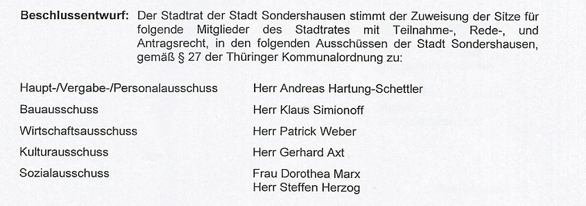 Bild: Personelles aus dem Stadtrat