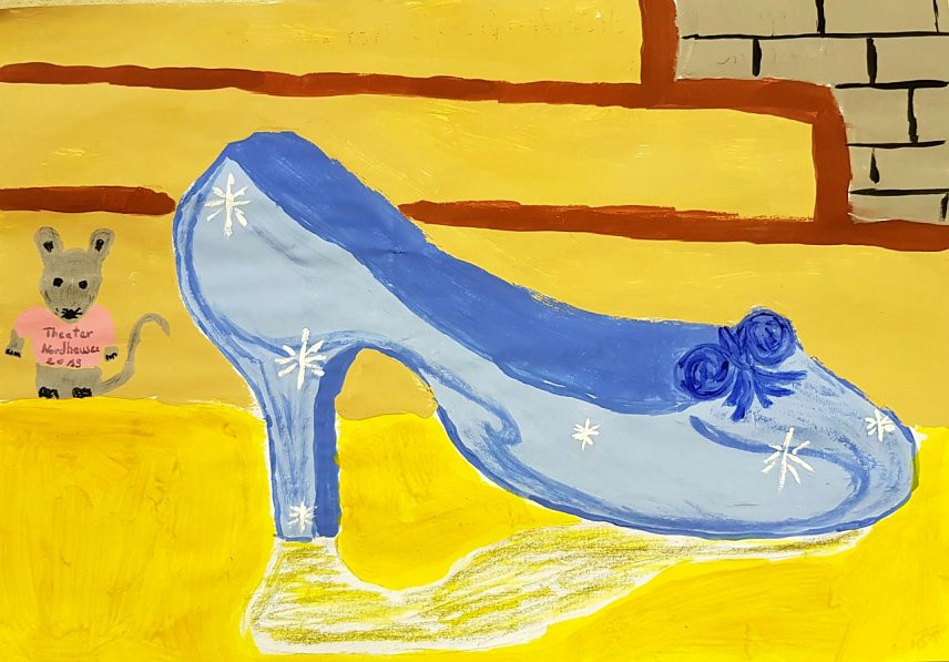 Bild: Siegerbild: Cinderellas Schuh � gemalt von Hermine (10 Jahre) aus Nordhausen