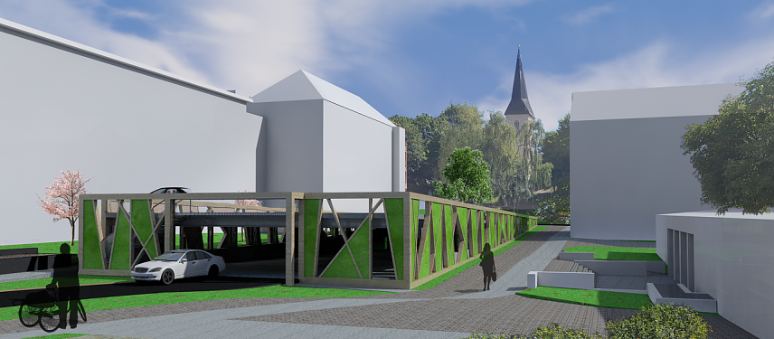 Bild: Parkhaus Am Petersberg - Blick von der T&ouml;pferstra&szlig;e