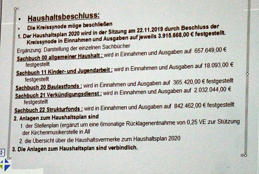 Bild: 4. Kreissynode nahm Beratungen auf