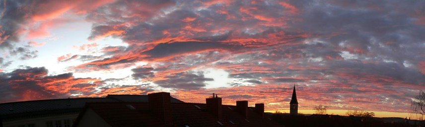 Bild: "Brennender" Himmel &uuml;ber Nordhausen
