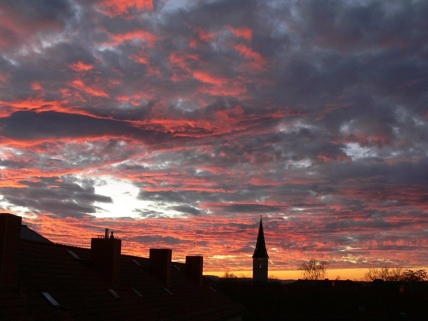 Bild: "Brennender" Himmel &uuml;ber Nordhausen