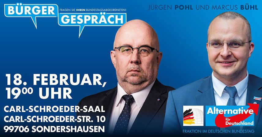 Bild: J&uuml;rgen Pohl (MdB) und Marcus B&uuml;hl (MdB) zum B&uuml;rgergespr&auml;ch in Sondershausen