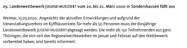 Bild: Weitere Absage von Veranstaltungen