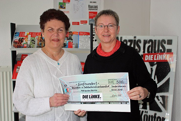 Bild: Scheck&uuml;bergabe f&uuml;r Blindenverband