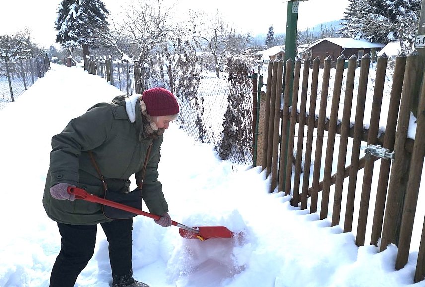Bild: Schneebeseitigung in Gartenanlage Gl&uuml;ckauf