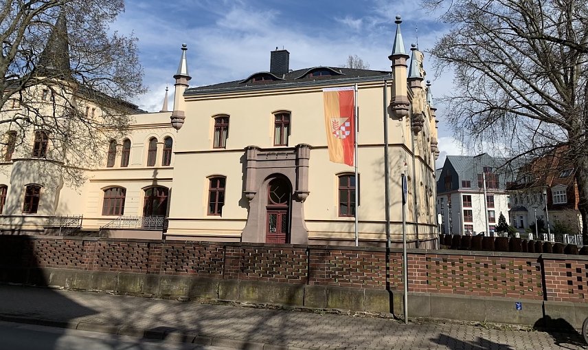 Bild: Das Nordh&auml;user Landratsamt in der Grimmelallee