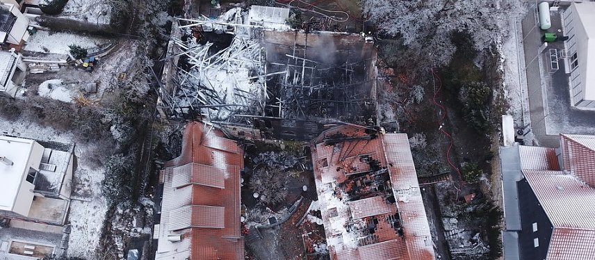 Bild: Luftbilder vom Brandort in der Nordh&auml;user Altstadt