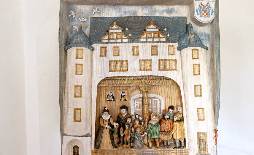 Bild: Das Holzbild zum Heringer Schloss