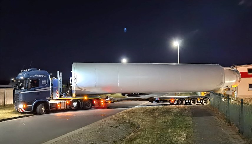 Bild: Spezialtransport letzte Nacht bei Ellrich