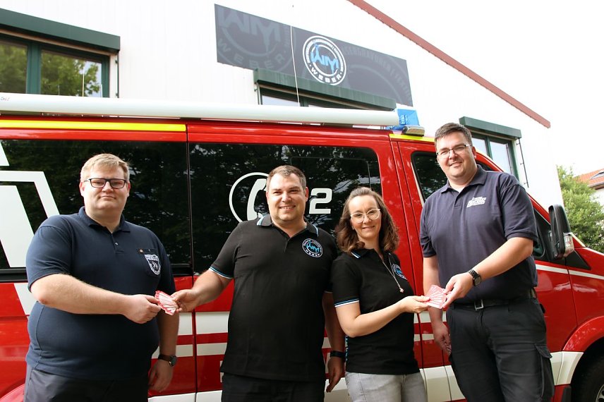 Bild: v. l.: Michael Goede, Leander Weber, Michelle Weber, Dominik Dietrich