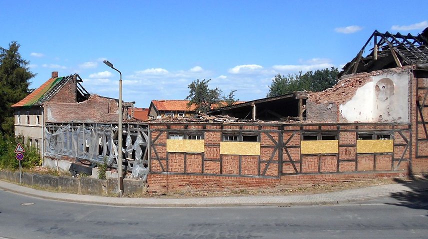 Bild: Abriss Brandruine Bleicherode