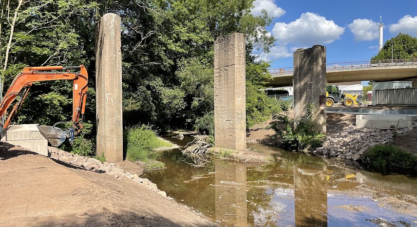 Bild: Bauarbeiten an der Kohnsteinbr&uuml;cke