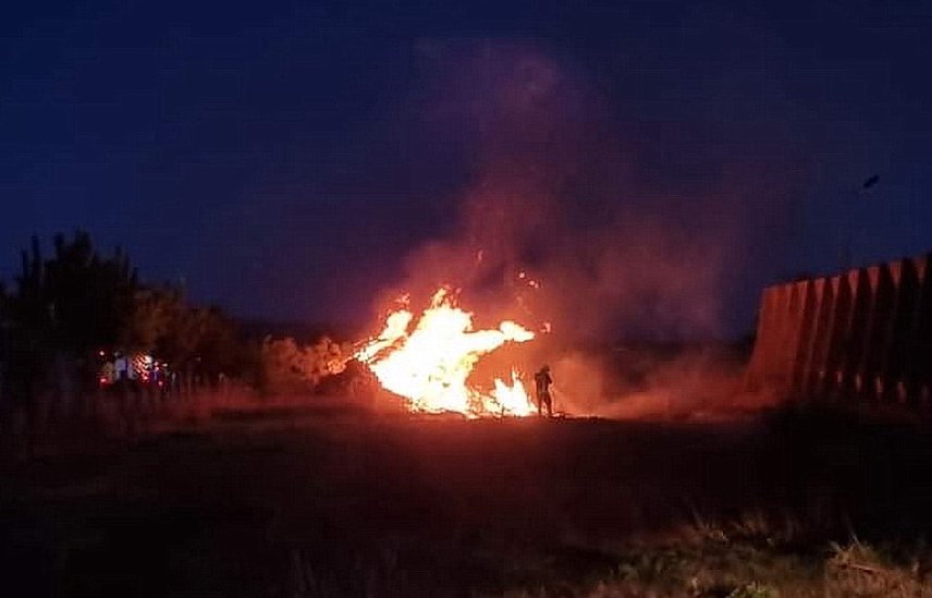 Bild: Lodernde Flammen im Agrarbetrieb Gorsleben