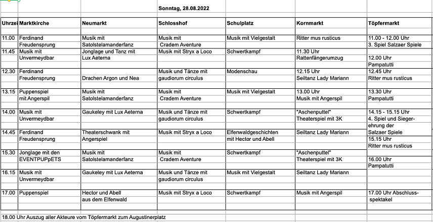 Bild: Das Festprogramm f&uuml;r den Sonntag