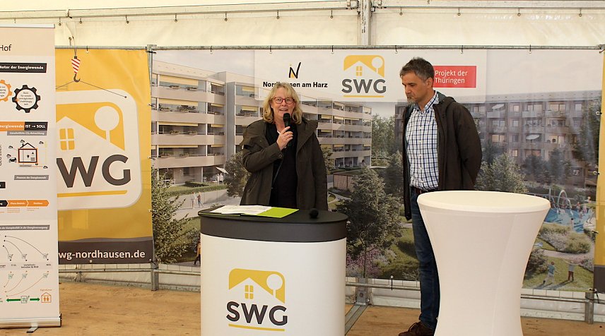 Bild: Die einstigen Rivalen ums Oberb&uuml;rgermeisteramt kamen heute als Weggef&auml;hrten f&uuml;r ein zukunftsorientiertes Bauen im Ossietzky-Quartier