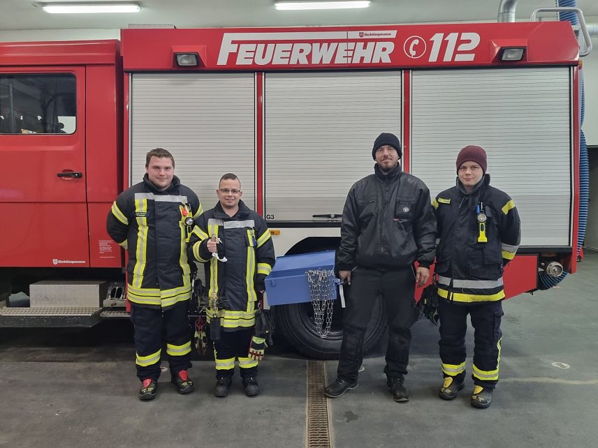 Bild: Die Kameraden der Heringer Feuerwehr sind jetzt auch bei Schornsteinbr&auml;nden gut ger&uuml;stet