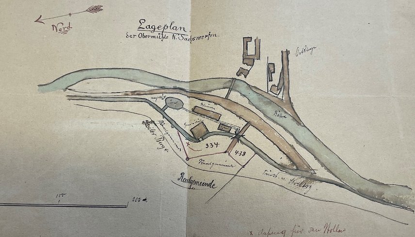 Bild: Lageplan der Oberm&uuml;hle in Niedersachswerfen