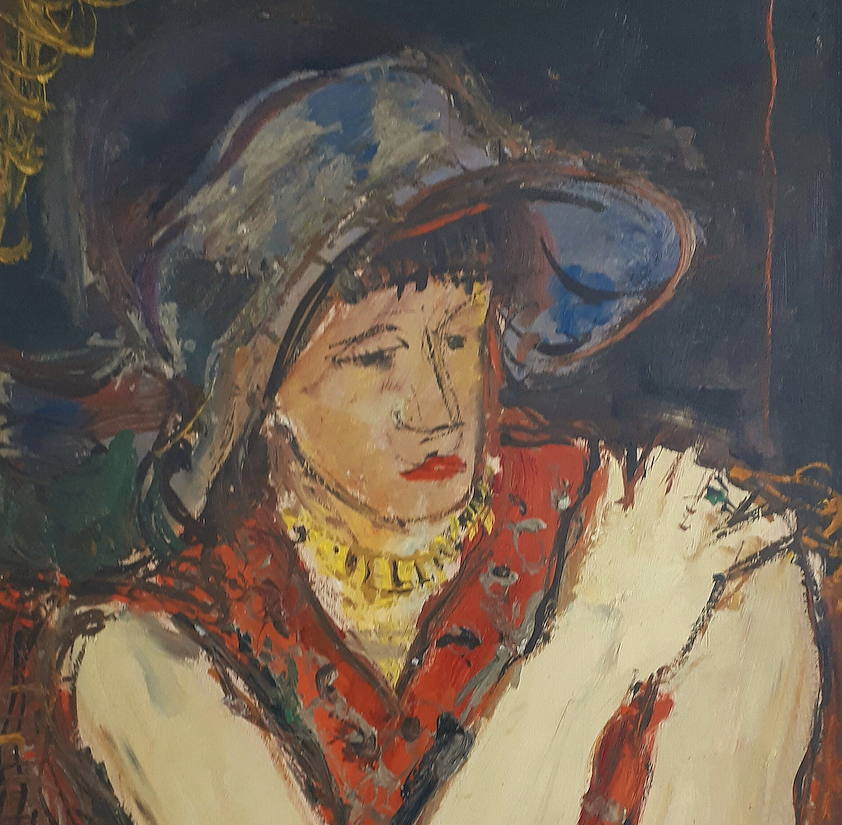 Bild: Friedrich G. Einhoff: Frau im roten Kleid