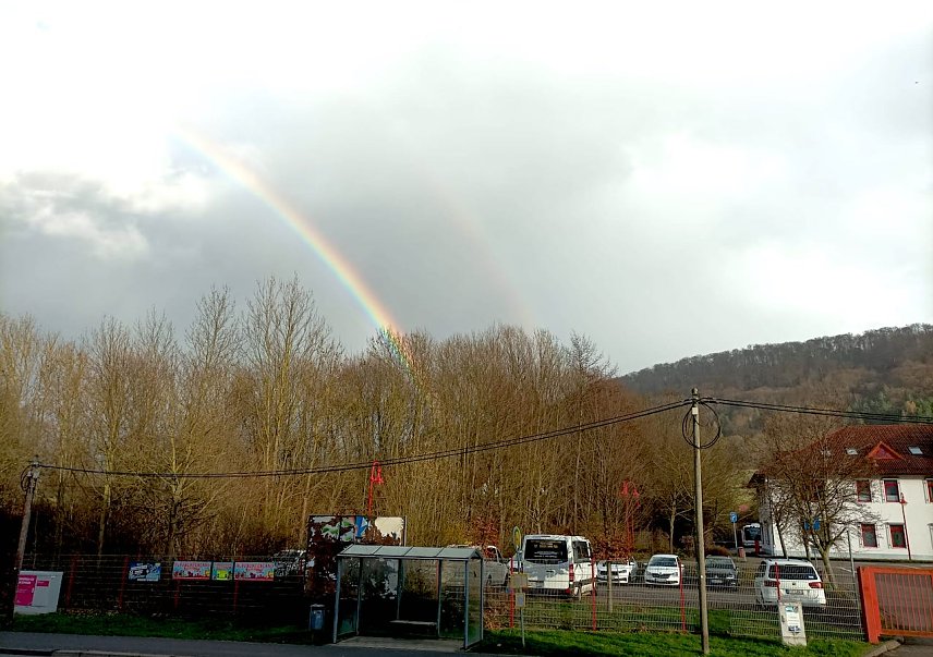 Bild: Doppelter Regenbogen &uuml;ber Sondershausen